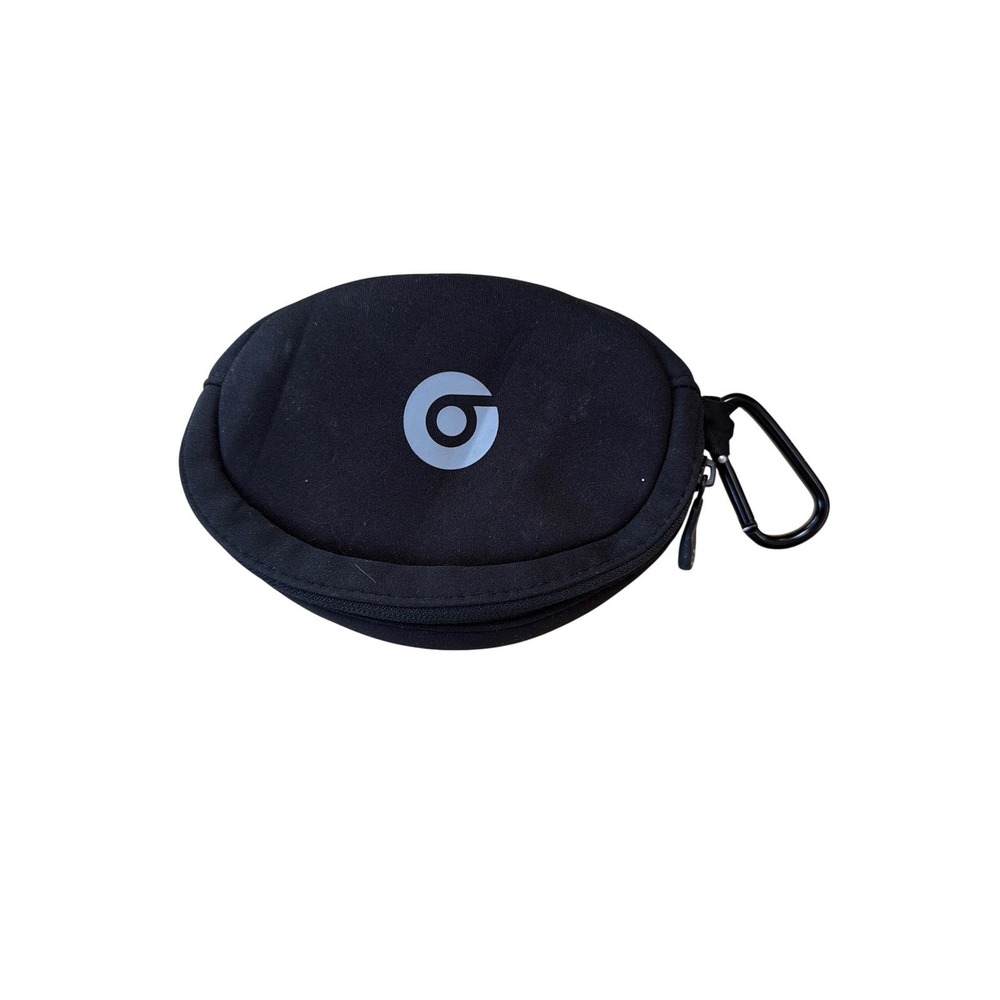 Beats by Dre Black Soft Shell Headphone Carrying Case Pouch with Carabiner Clip